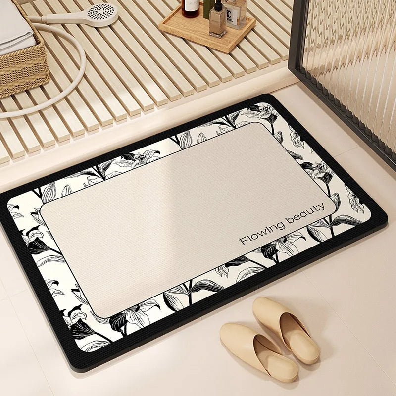 Tappeto da Bagno in Diatomite – Lusso Retrò, Asciugatura Rapida e Antiscivolo | Lavabile Casa Fiorità