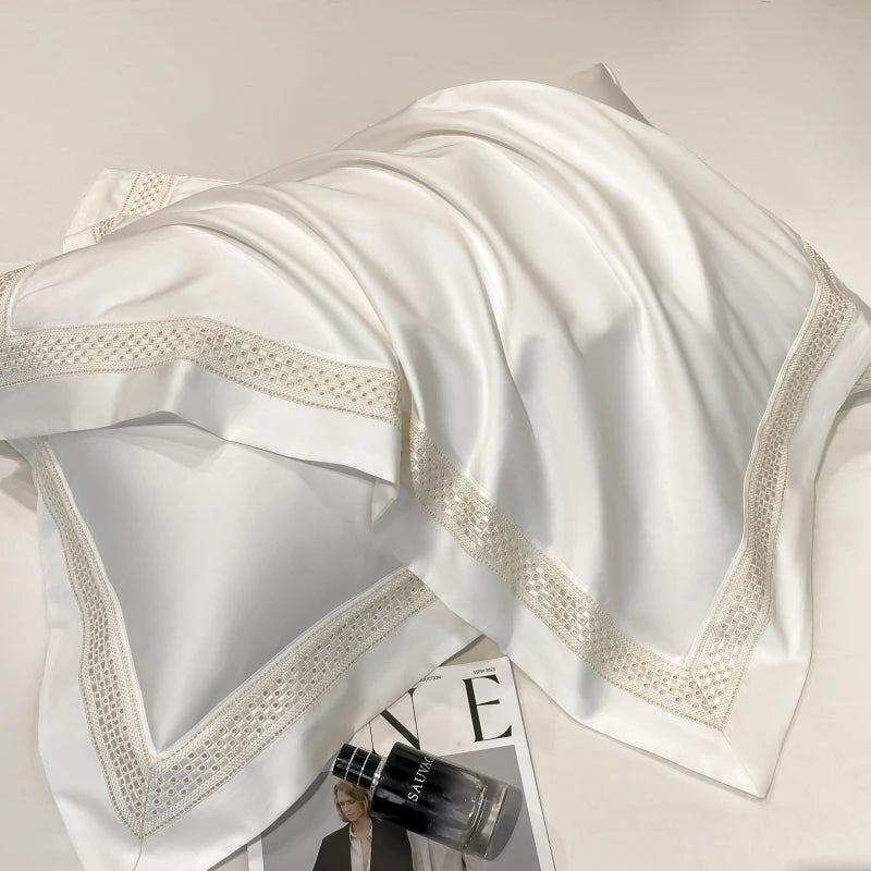 Set 4 Pezzi in 100% Cotone Egiziano – Lusso Premium con Finitura Hollow Edge