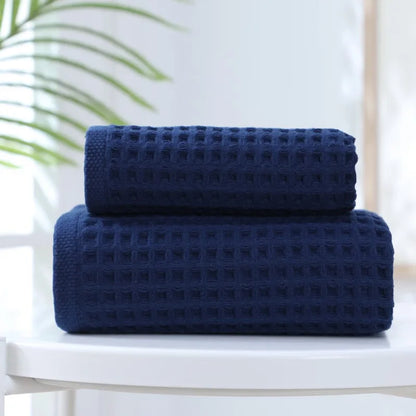 Set 3 Asciugamani in 100% Cotone Waffle – Leggeri, morbidi e altamente assorbenti.