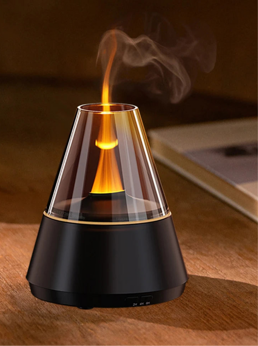 Diffusore Effetto Fiamma – Umidificatore con Oli Essenziali e Luce Notturna Casa Fiorita