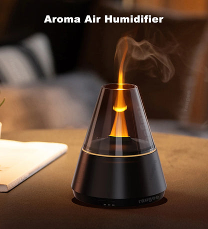 Diffusore Effetto Fiamma – Umidificatore con Oli Essenziali e Luce Notturna Casa Fiorita