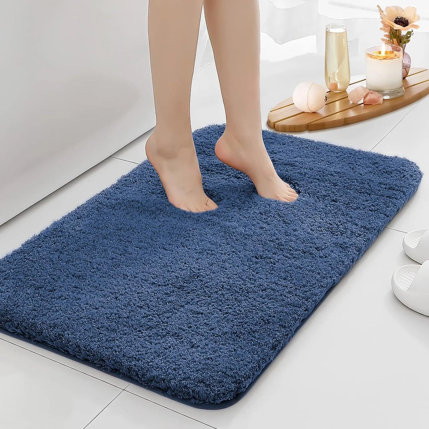 Tappeto da Bagno Antiscivolo – Alto Assorbimento, Pelo Lungo e Lavabile in Lavatrice | Comfort Durevole Casa Fiorità